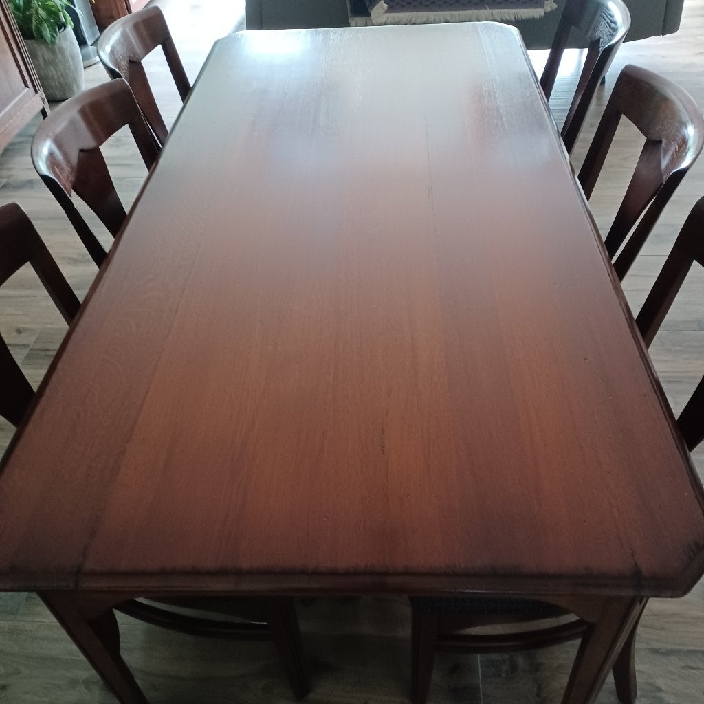 Eettafel met stoelen, Ophalen, Eikenhout, 50 tot 100 cm, Zo goed als nieuw