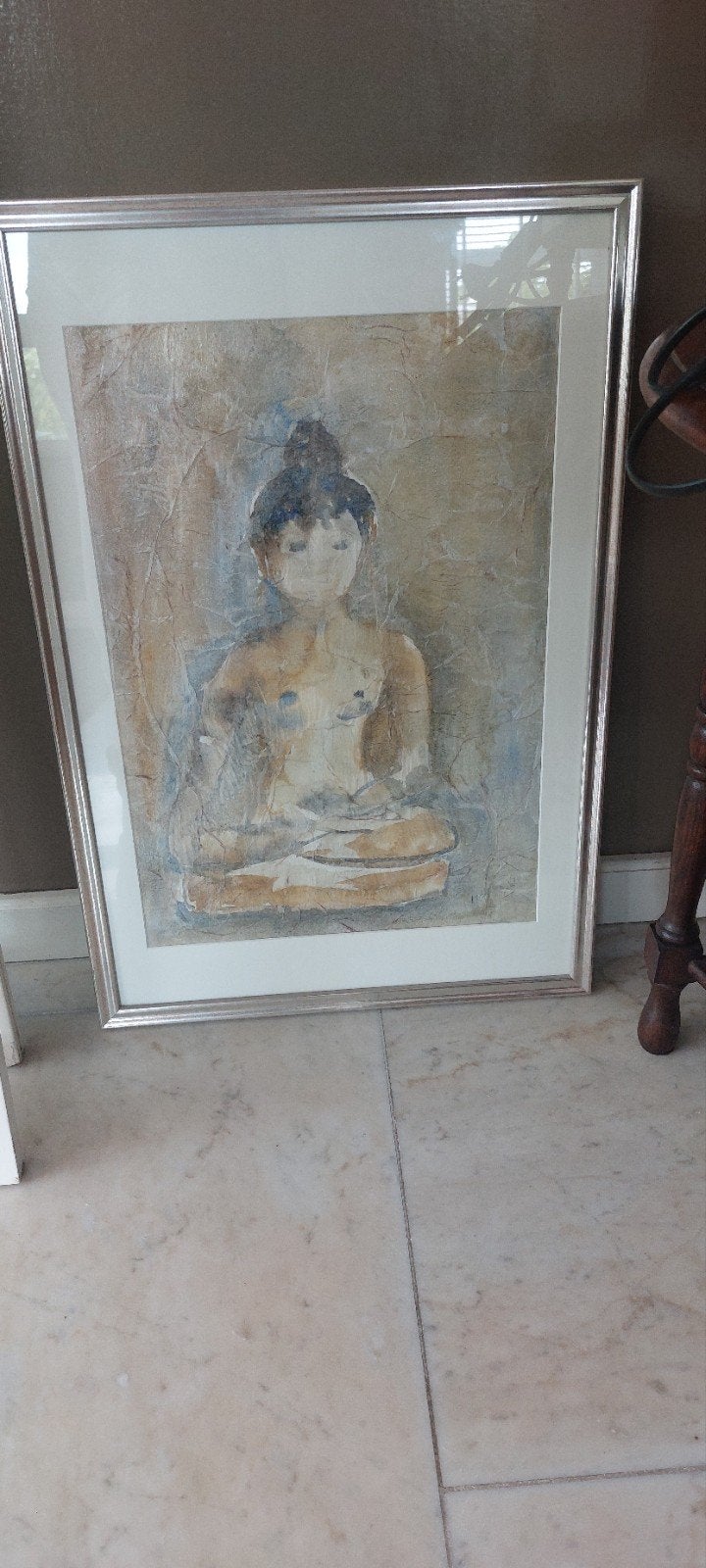 Ingelijste Boeddha afbeelding42x62 cm, Ophalen of Verzenden