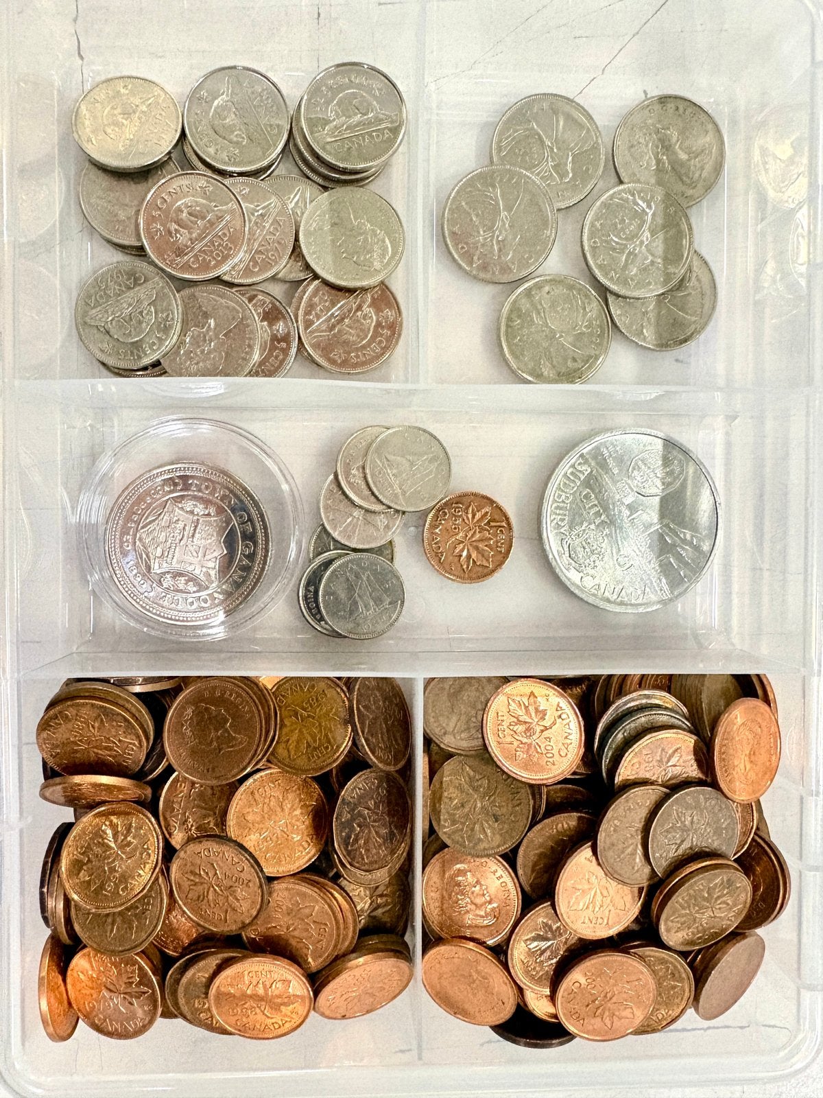 Verzameling Canadese munten en twee trade tokens, Ophalen of Verzenden, Noord-Amerika, Losse munt