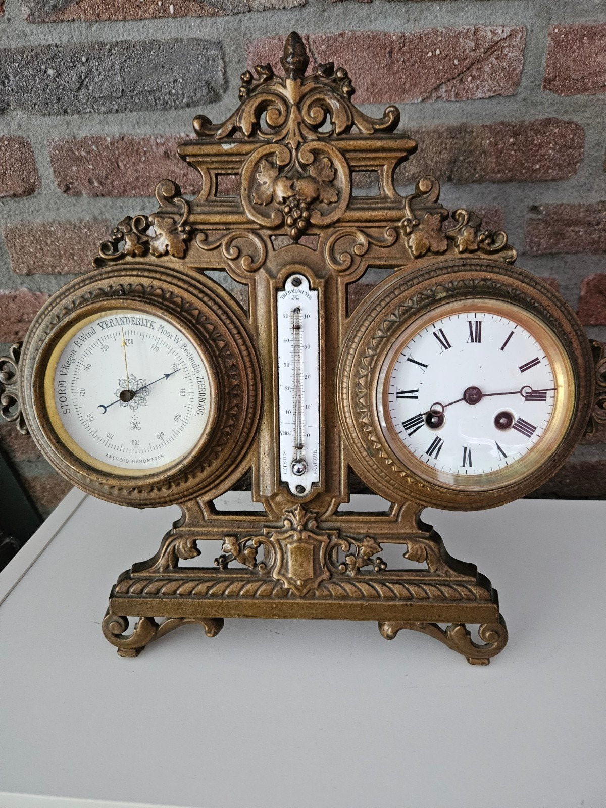 Antieke Klok, Barometer, Thermometer, Ophalen