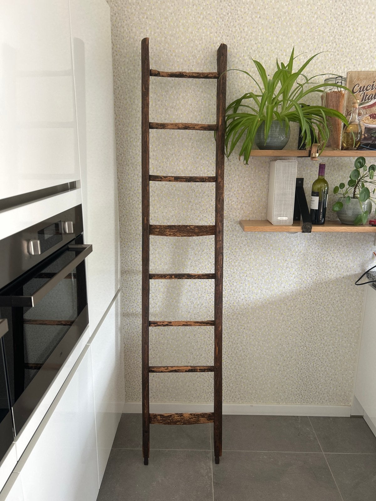 Decoratieve houten ladder - Rustieke uitstraling, Ophalen, Gebruikt, Ladder, 2 tot 4 meter
