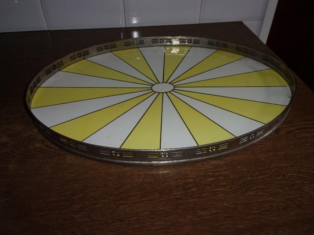Oude Stenen Dienblad met Metalen Rand, Ophalen