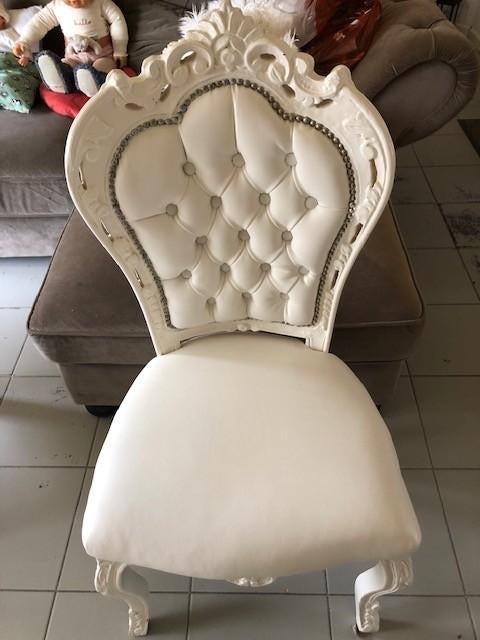 1X DECORATIEVE EETKAMERSTOEL, Ophalen, Gebruikt, Wit, Eén