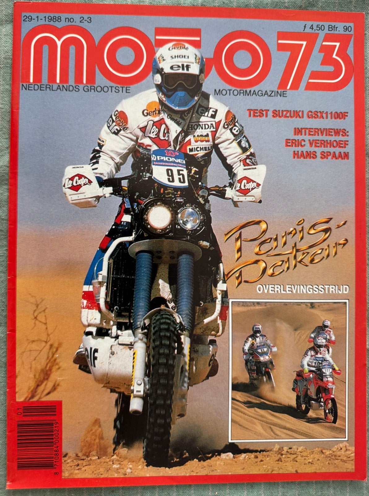 Knipsel 1988 met Honda Africa Twin Paris Dakar, Verzenden, Zo goed als nieuw, Motoren