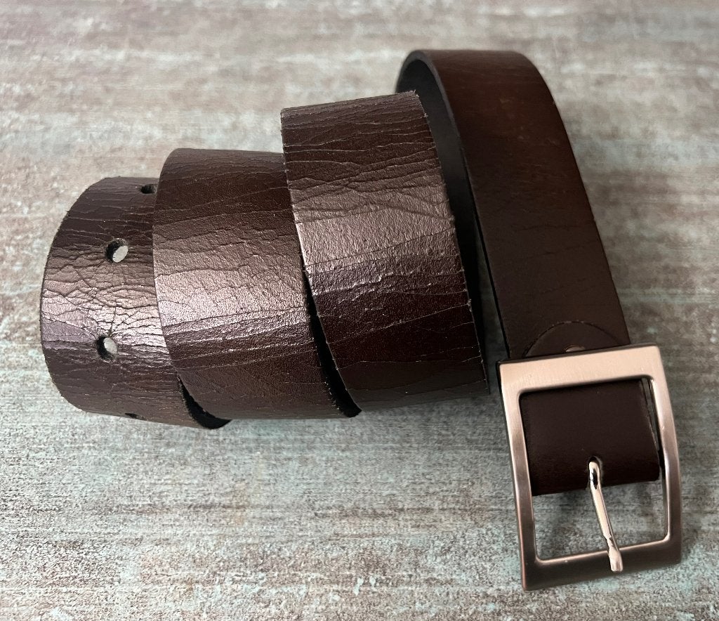 Bernd Götz. Bruine leren riem. 100 cm., 95 tot 105 cm, Bruin, Echt leder, Nieuw