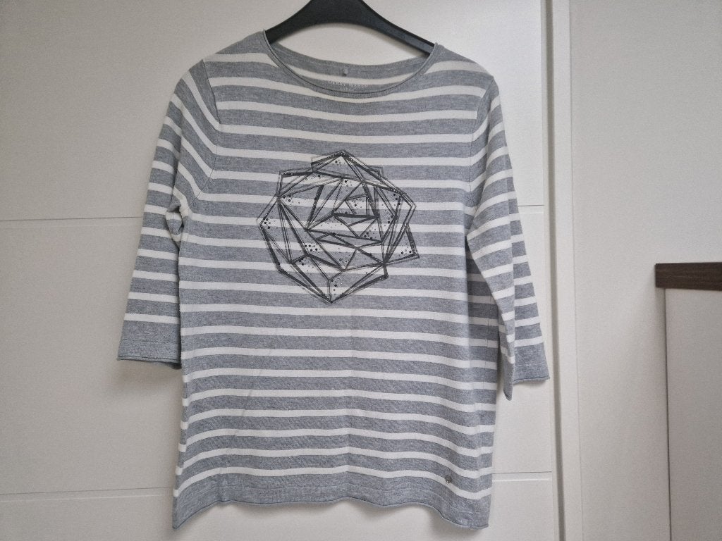 GERRY WEBER trui grijs/wit gestreept, maat 40, Kleding | Dames, Truien en Vesten, Maat 38/40 (M), Ophalen of Verzenden, Zo goed als nieuw