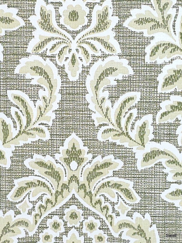 3708 Barok behang olijfgroen retro klassiek vintage swiet, Ophalen of Verzenden, Wit