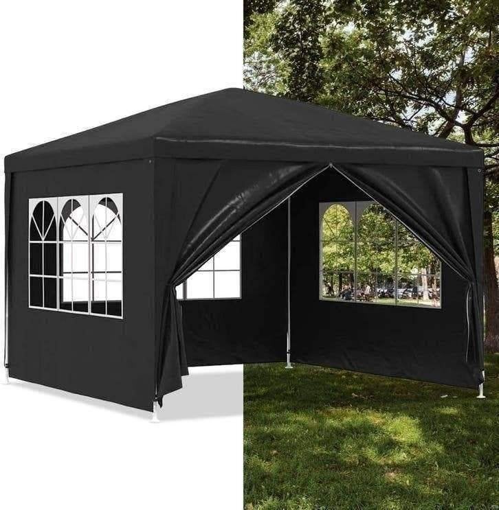 Partytent, Paviljoen, 3x4,5, Easy-up, Met Zijwanden, Zwart, Partytent, Minder dan 4 meter, Nieuw, 2 meter of meer