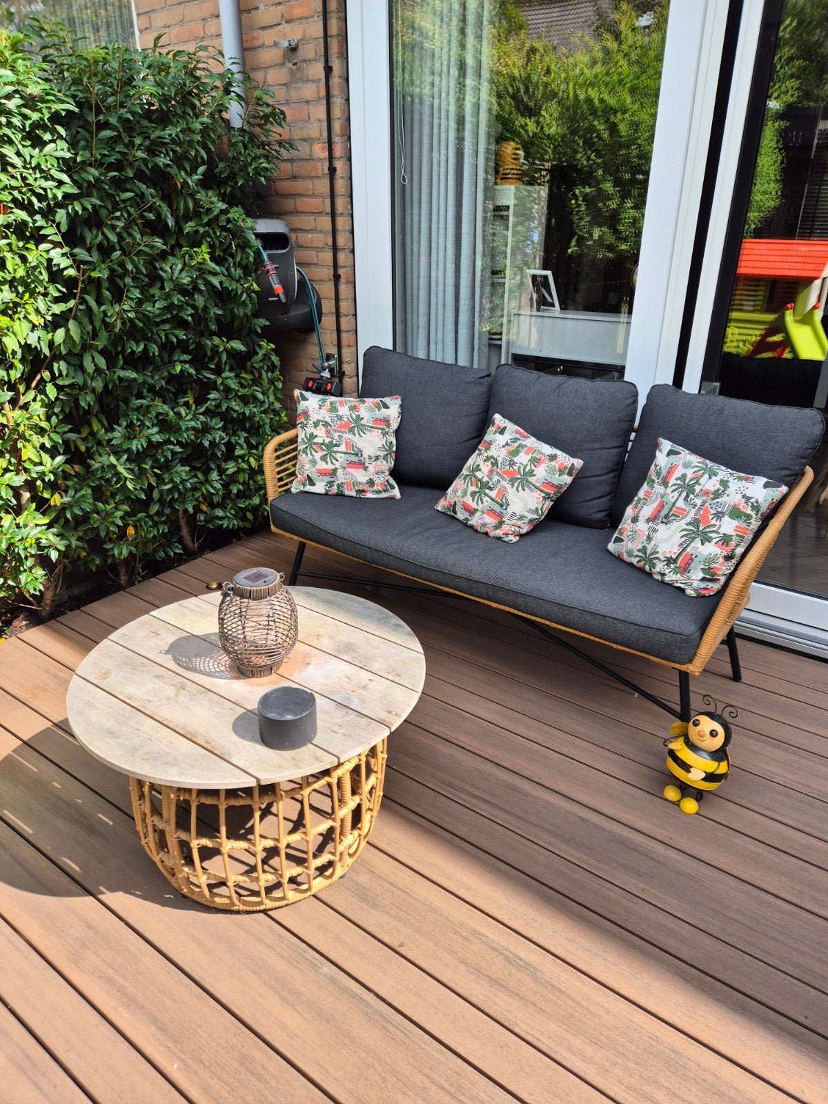 Complete Wicker Loungeset met Bank, Stoelen en Tafels, Tuin en Terras, Ophalen, 5 zitplaatsen, Zo goed als nieuw, Loungeset