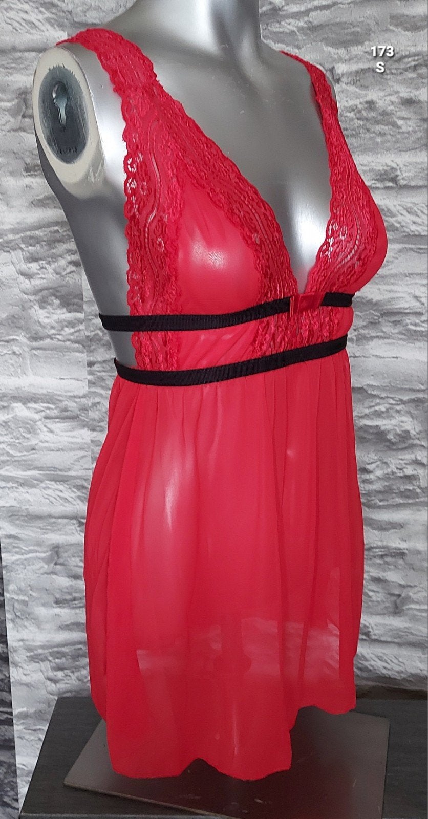 Sexy Rood kanten lingerie jurkje, Onbekend, Ophalen of Verzenden, Rood, Nachtkleding