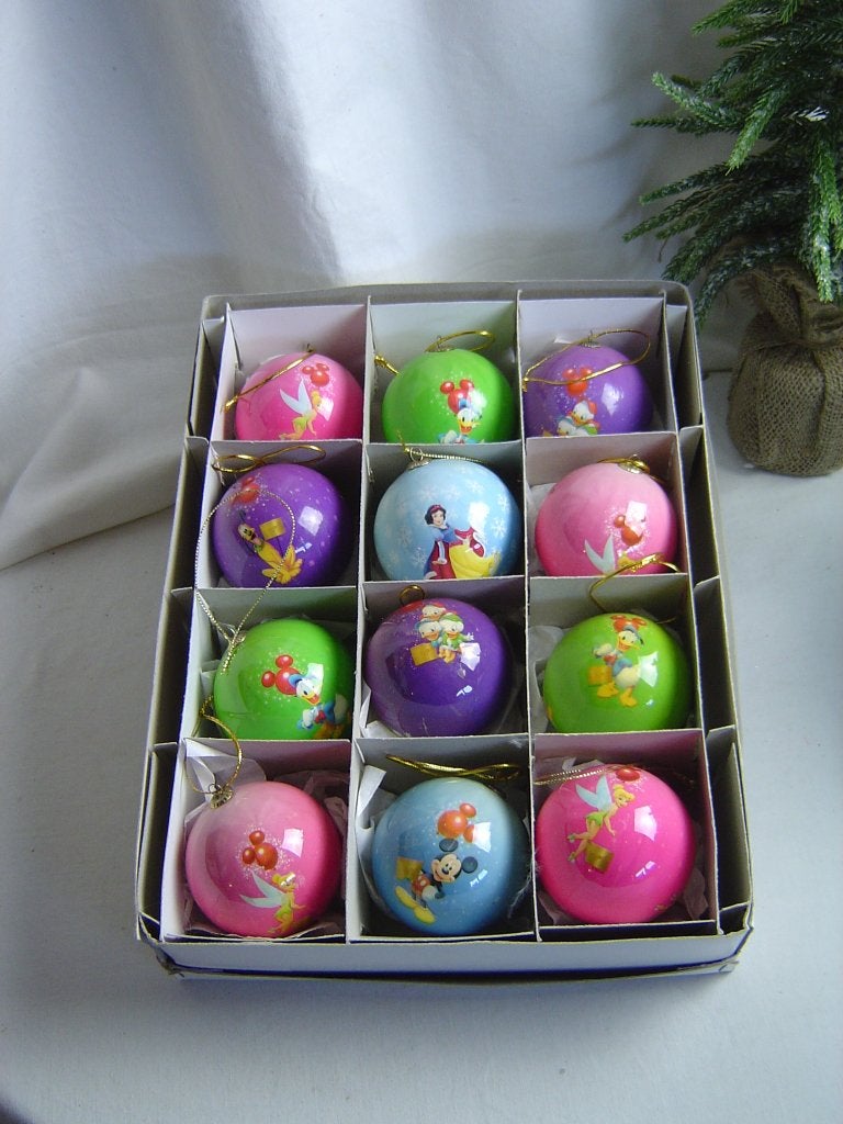 Disney kerstballen papier-maché, Ophalen of Verzenden, Overige figuren, Zo goed als nieuw, Overige typen