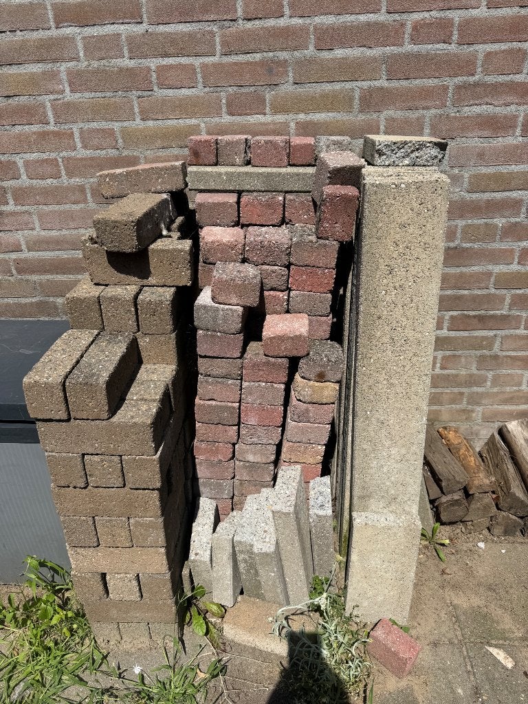 Klinkers en bandjes, Tuin en Terras, Tegels en Klinkers, Ophalen, Gebruikt, Beton, Klinkers