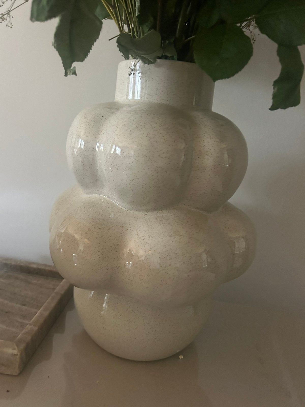 Japandi vaas beige, Huis en Inrichting, Ophalen of Verzenden, Zo goed als nieuw, Beige