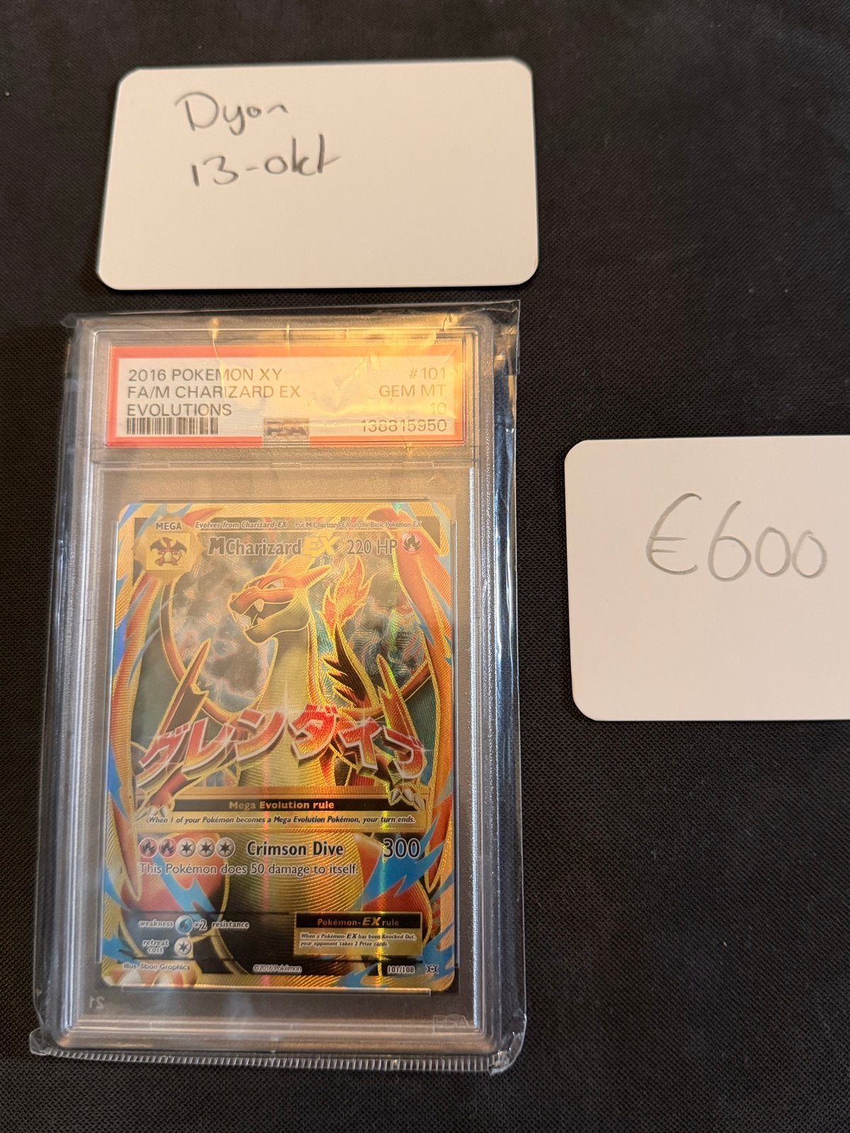 Pokémon XY Evolutions M Charizard EX #101 PSA 10 GEM MT, Hobby en Vrije tijd, Ophalen of Verzenden, Nieuw, Losse kaart