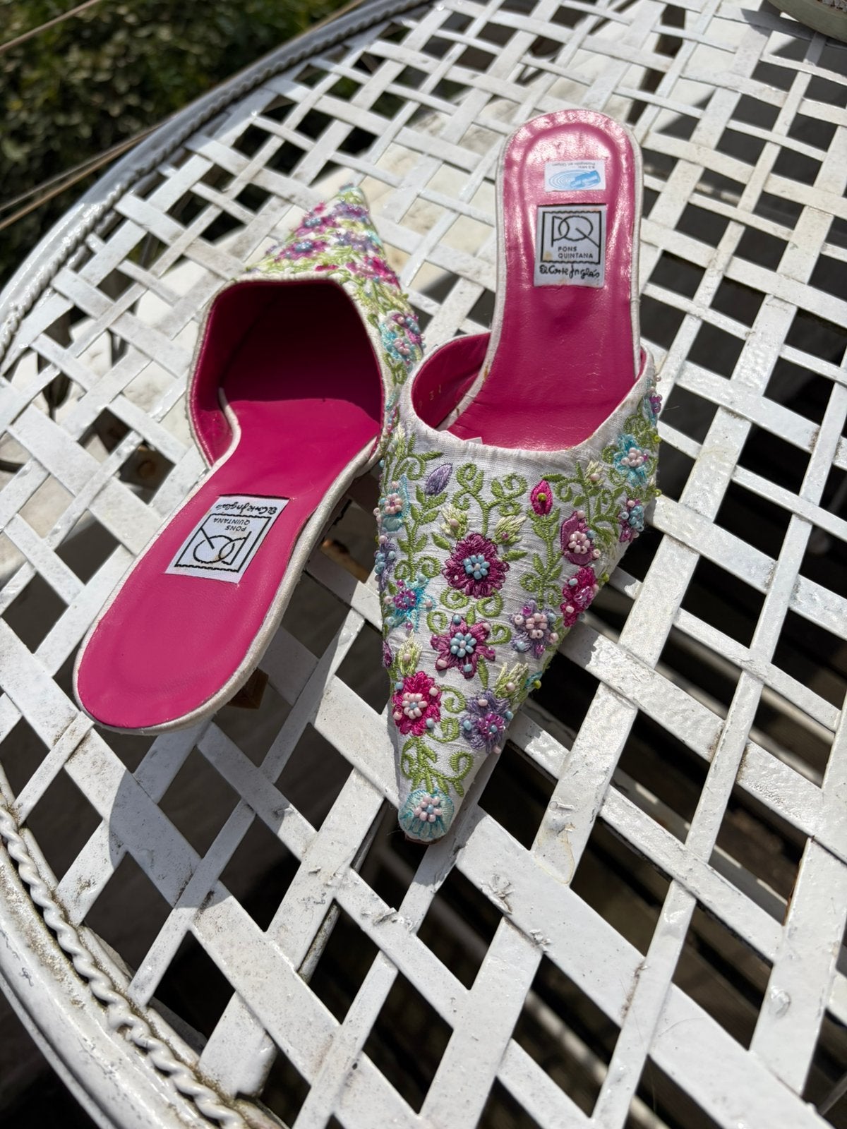 Elegante Roze Muiltjes met Lage Hak  maat 37, Zo goed als nieuw, Roze, Sandalen of Muiltjes, Ophalen of Verzenden