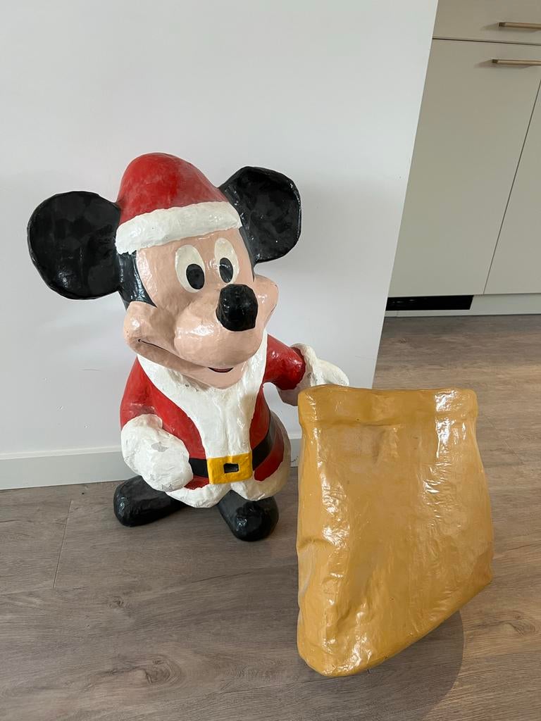 Disney Mickey Mouse beeld als kerstman, Verzamelen, Disney, Ophalen, Mickey Mouse, Gebruikt, Beeldje of Figuurtje