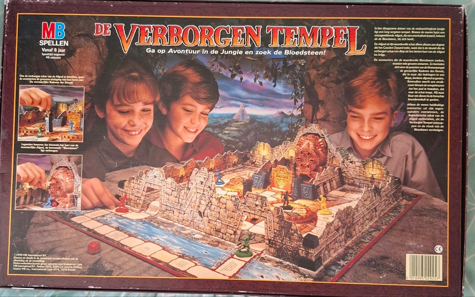 De Verborgen Tempel MB Spellen - Avontuurlijk Bordspel, Drie of vier spelers, Ophalen of Verzenden, Gebruikt, MB Spellen