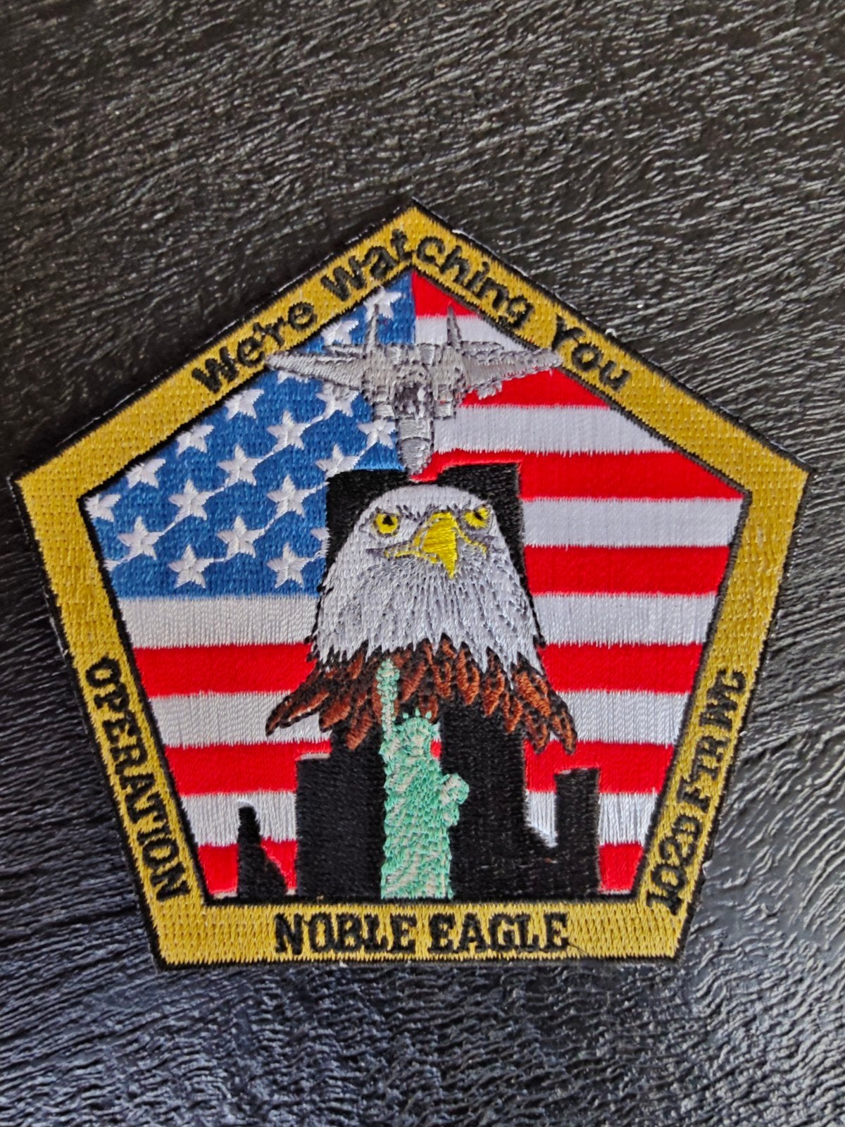patch Operation Noble Eagle 102nd Fighter Wing, Ophalen of Verzenden, Luchtmacht, Amerika, Embleem of Badge