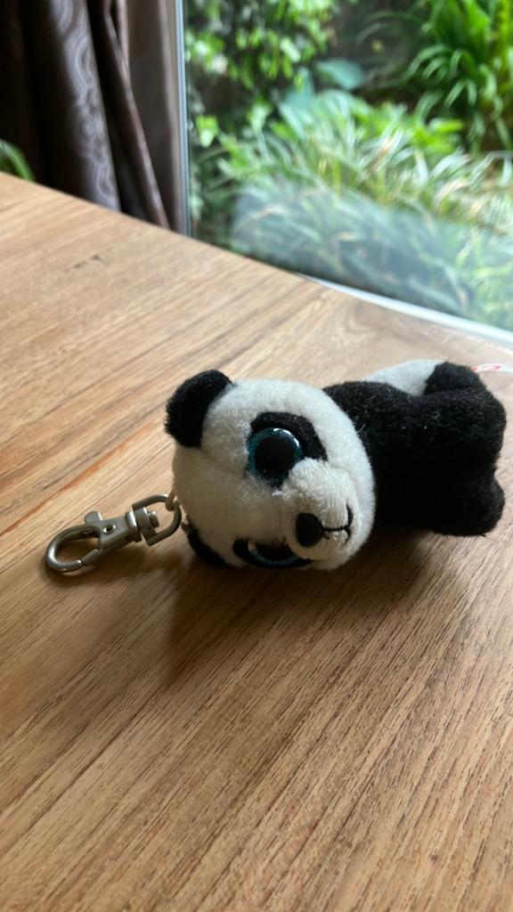 Ty Baboo Panda Sleutelhanger - Zo goed als nieuw, Overige typen, Zwart, Ophalen of Verzenden, Klein (minder dan 20 cm)