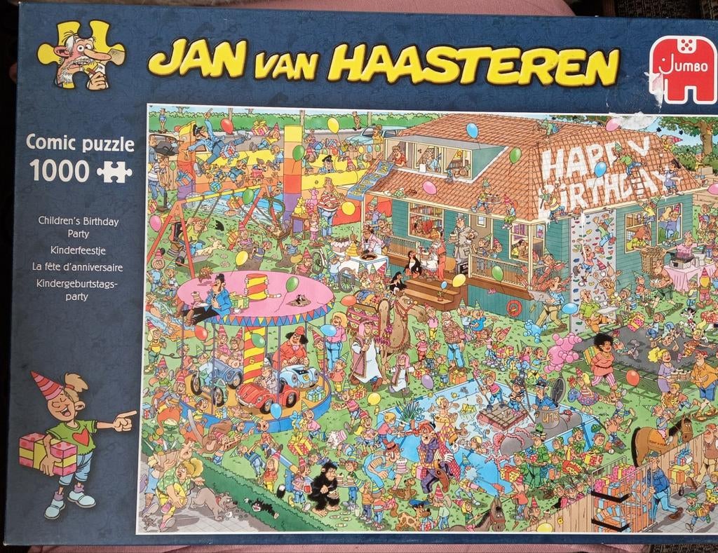 Jumbo puzzel 1000 stukjes Jan van Haasteren kinderfeestje., Ophalen, 500 t/m 1500 stukjes, Zo goed als nieuw, Legpuzzel