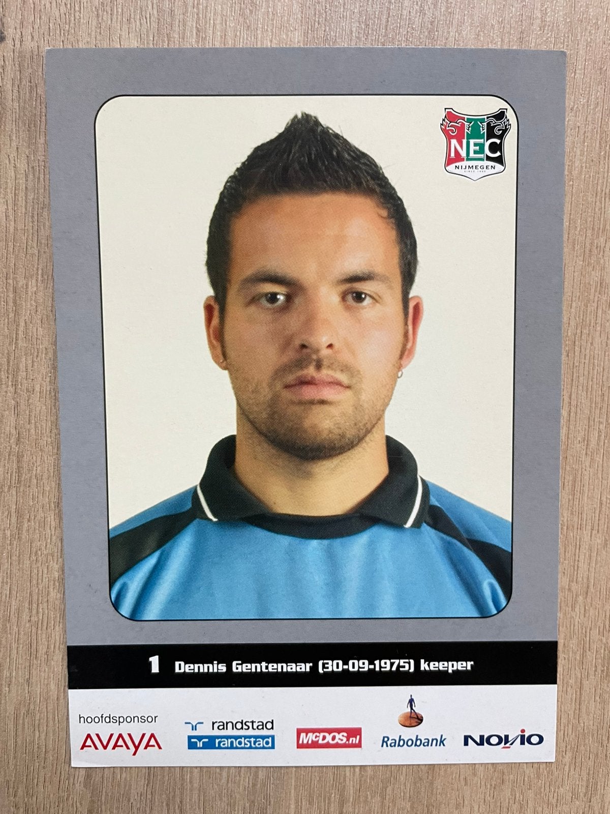 Fotokaart Dennis Gentenaar (NEC , Ajax)., Ophalen of Verzenden, Nieuw, Ajax, Spelerskaart