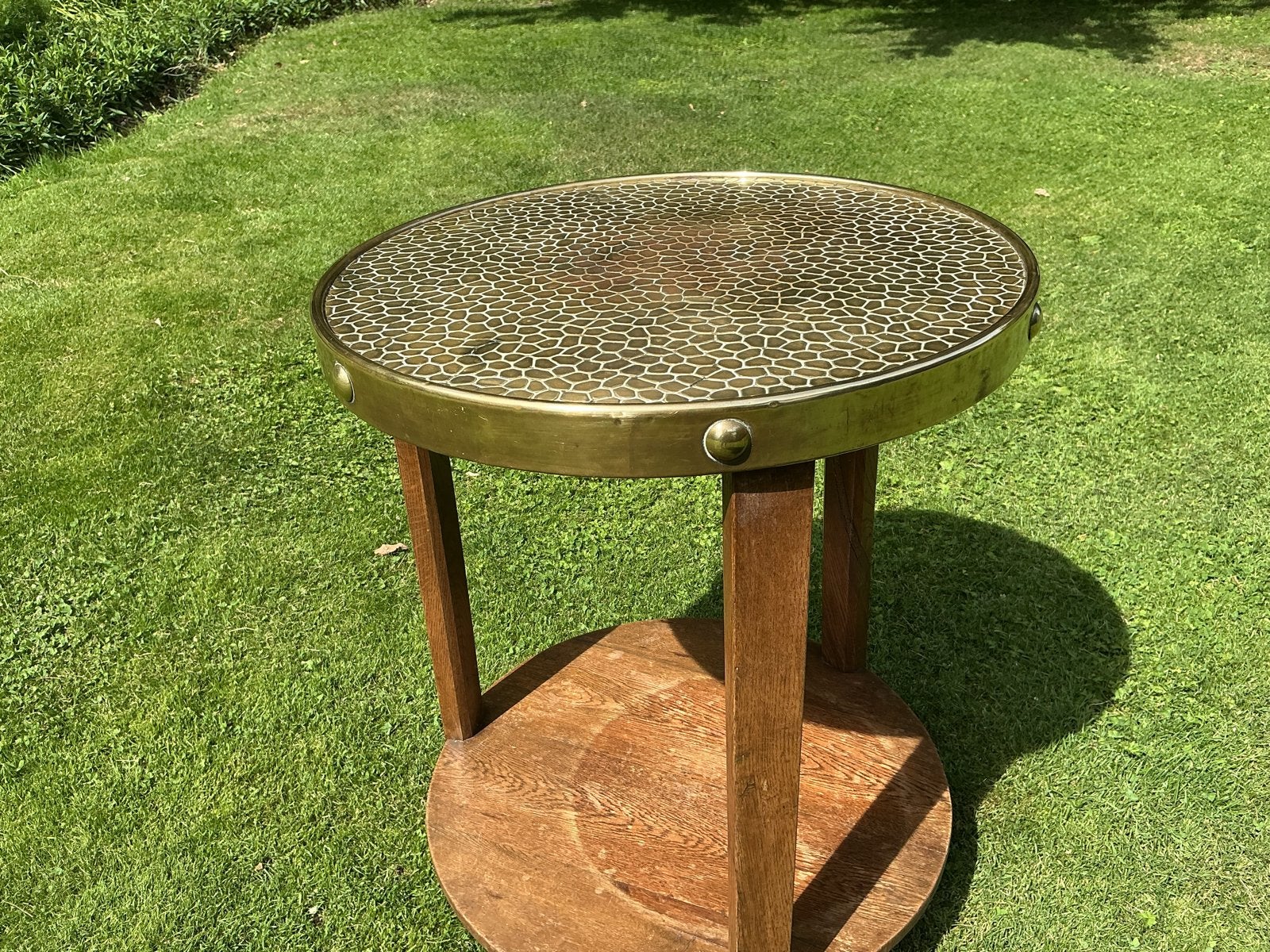 Rooktafel met messing blad 1920-30, Antiek en Kunst, Ophalen