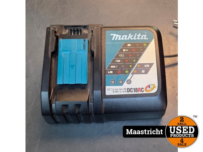 Makita Accessoires Oplader DC18RC | Nwpr 29 Euro, Makita, Zo goed als nieuw, Support@makita.com, Makita Corporation, 3-11-8, Sumiyoshi-cho, 
Anjo, Aichi 446-8502
Japan