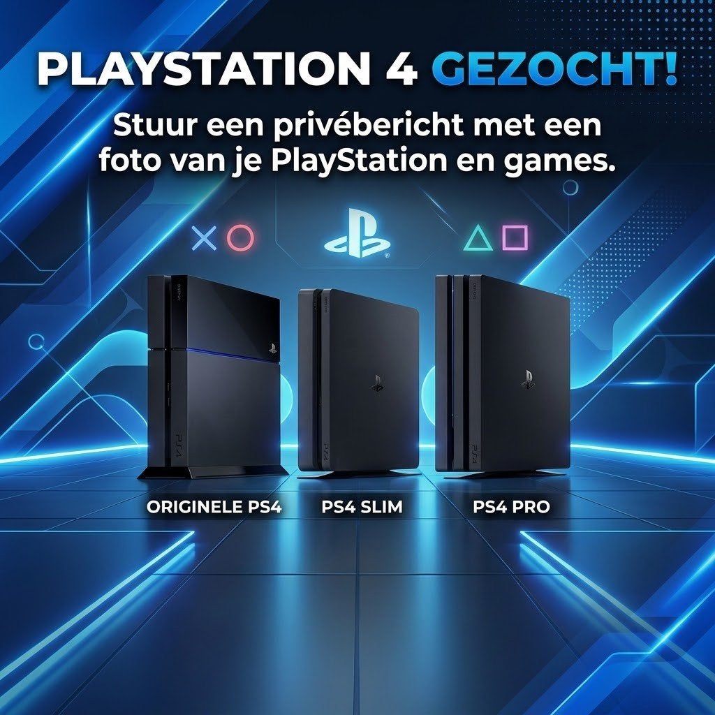 GEZOCHT: PlayStation 4 Spelcomputers & Games, Ophalen of Verzenden, Gebruikt, Met 1 controller, Original