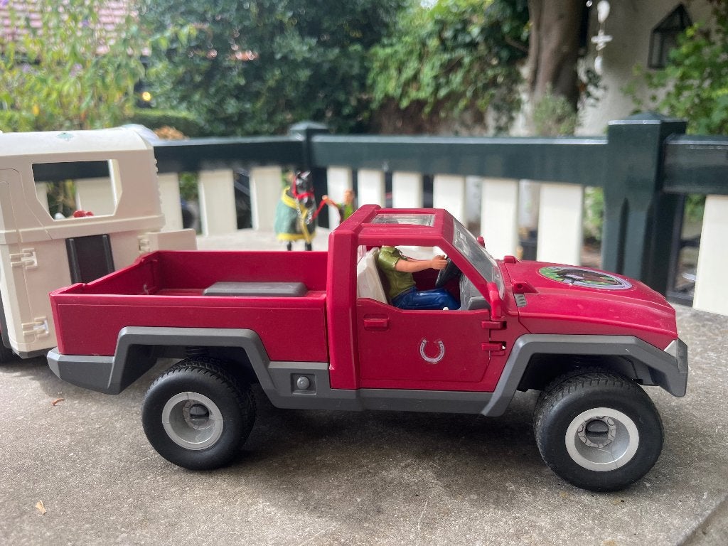 Schleich auto en trailer, Ophalen of Verzenden, Zo goed als nieuw