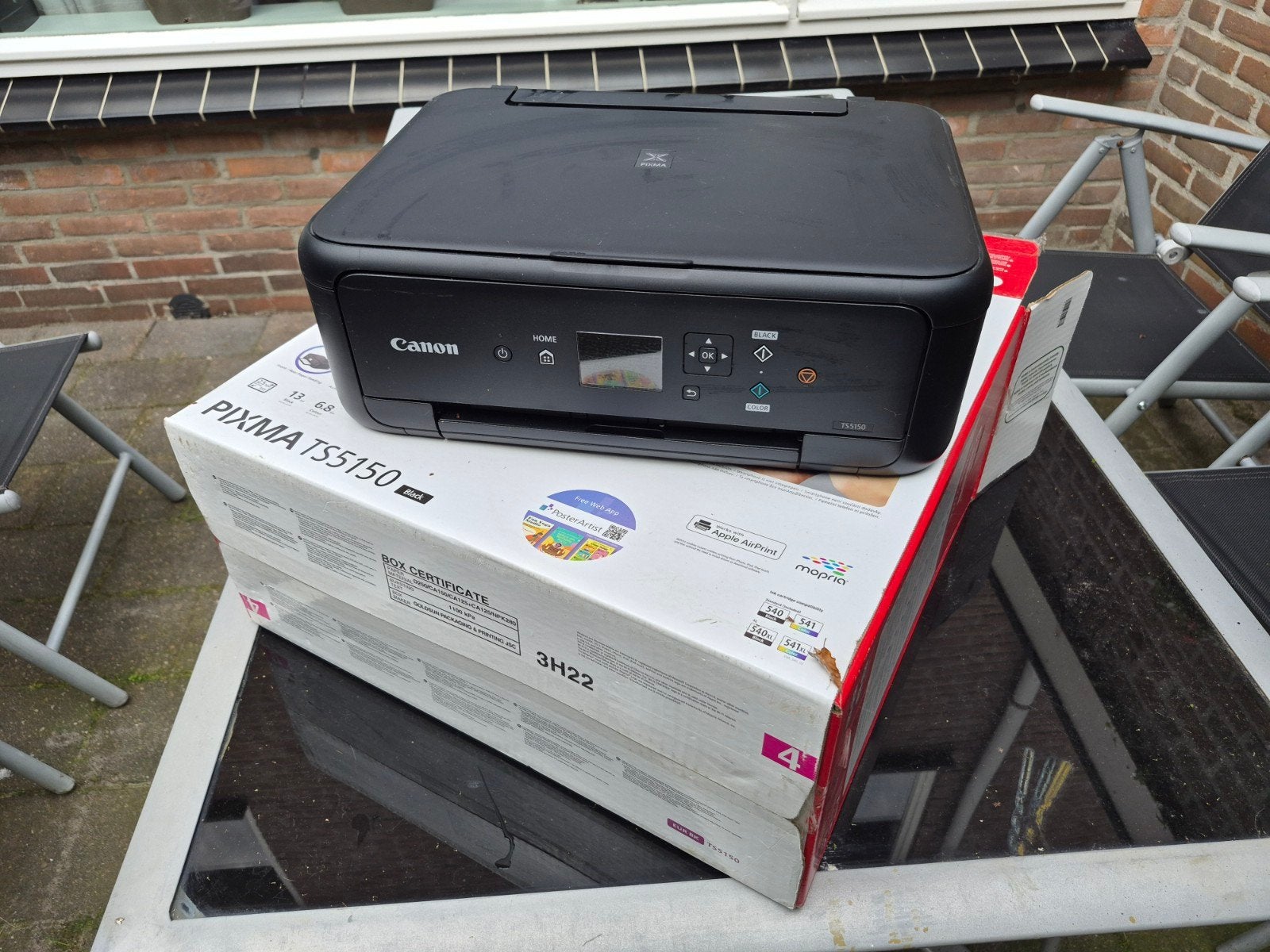 Canon Pixma TS5150 all in one printer scanner zgan, Ophalen, Zo goed als nieuw, Minder dan 45 cm
