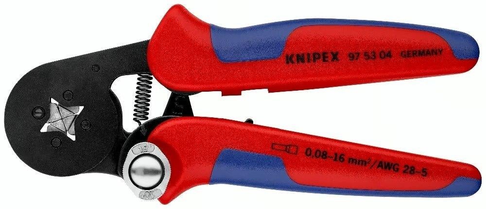 Krimptang adereindhulzen 0.08-16mm² diafragma vierkant, Verzenden, Nieuw