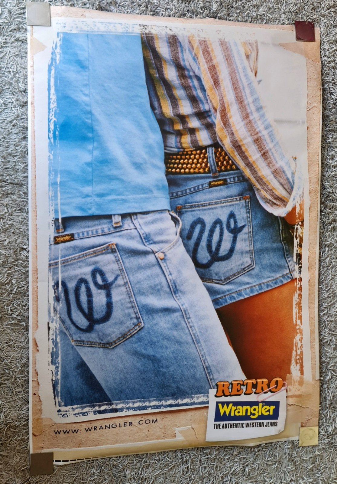 Unieke Wrangler jeans poster 175x128 cm groot en stijlvol, Verzamelen, Ophalen