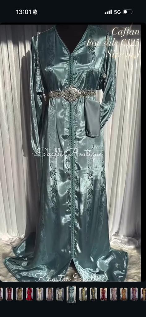 Jawhara caftan dubbele voering blauw m-l, Ophalen of Verzenden, Zo goed als nieuw, Blauw, Overige typen