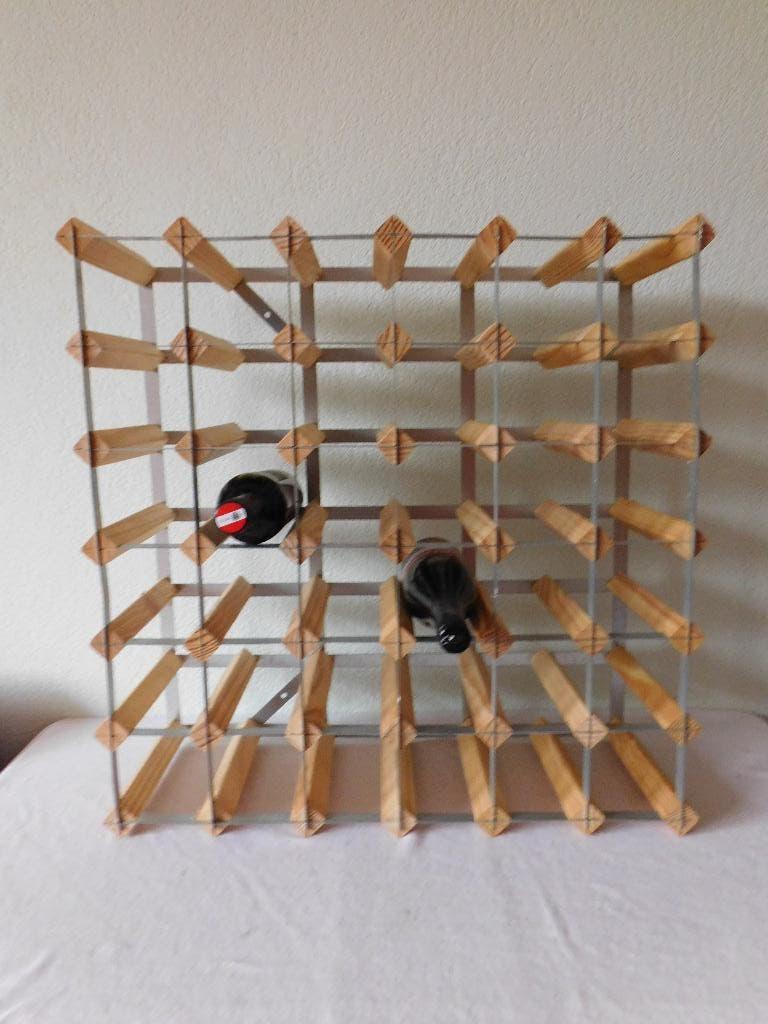Vintage wijnrek van IKEA voor maximaal 42 flessen, retro, af, Gebruikt, Ophalen of Verzenden, 25 flessen of meer, Minder dan 50 cm
