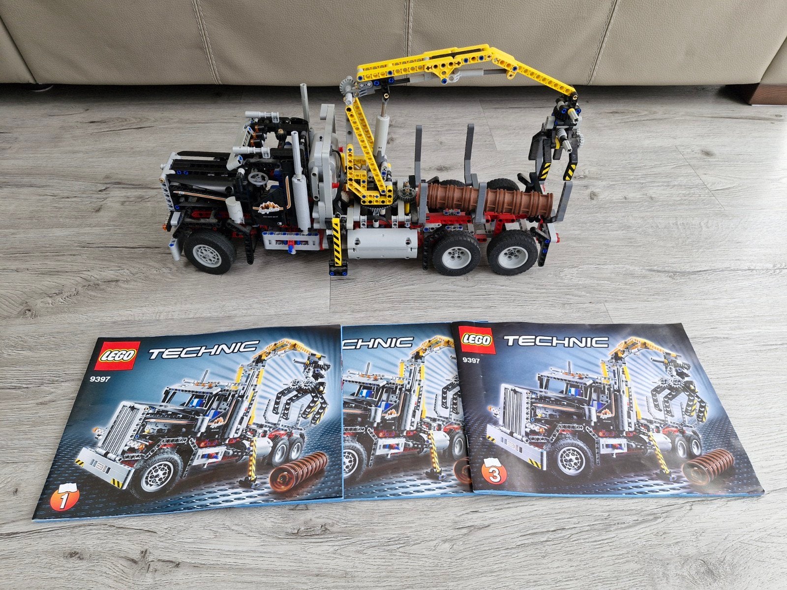 LEGO Technic 9397 Houttransportwagen met kraan, Lego, Ophalen of Verzenden, Zo goed als nieuw, Complete set
