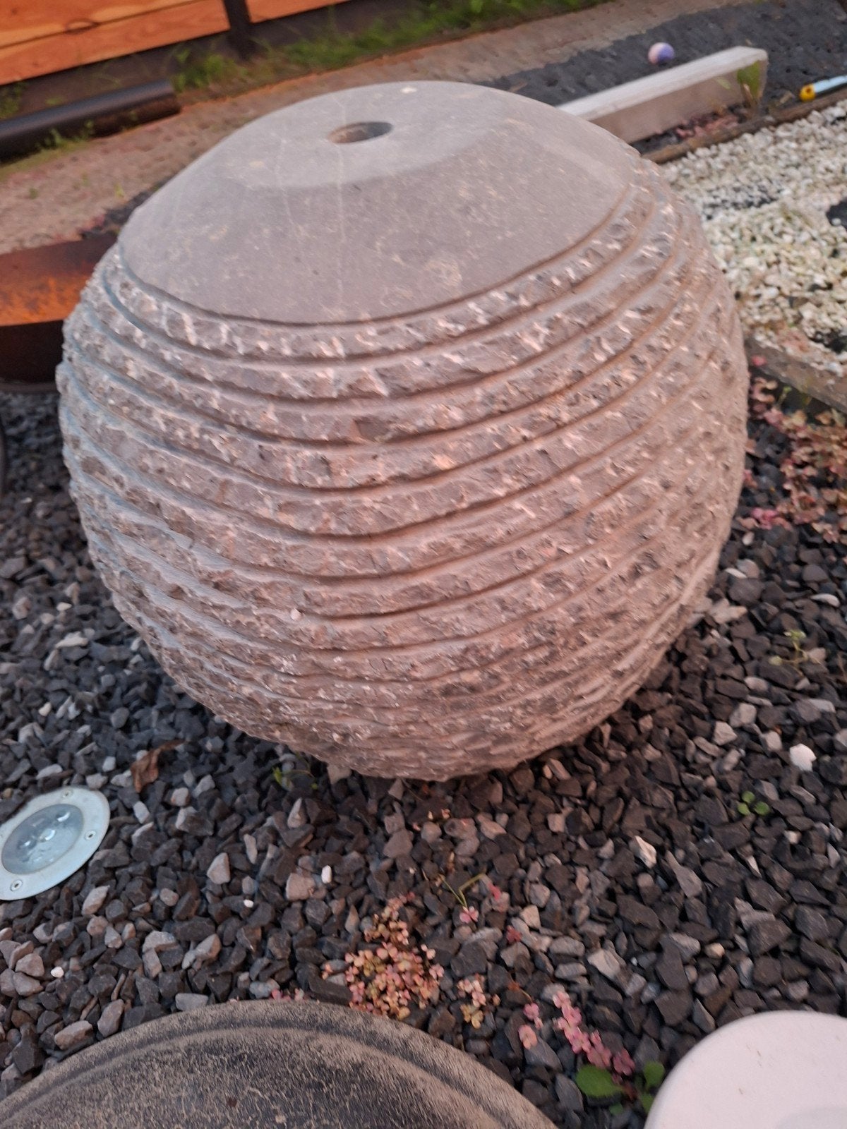 Waterornament compleet met bak en rooster, Ø 45cm, Tuin en Terras, Ophalen, Gebruikt, Hardsteen, Waterornament