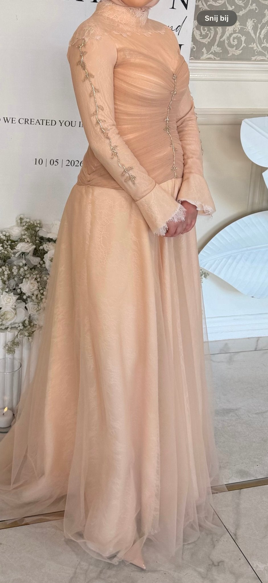 Elegante Galajurk met Kant en Kralen, Maat 38/40 (M), Galajurk, Ophalen of Verzenden, Zo goed als nieuw