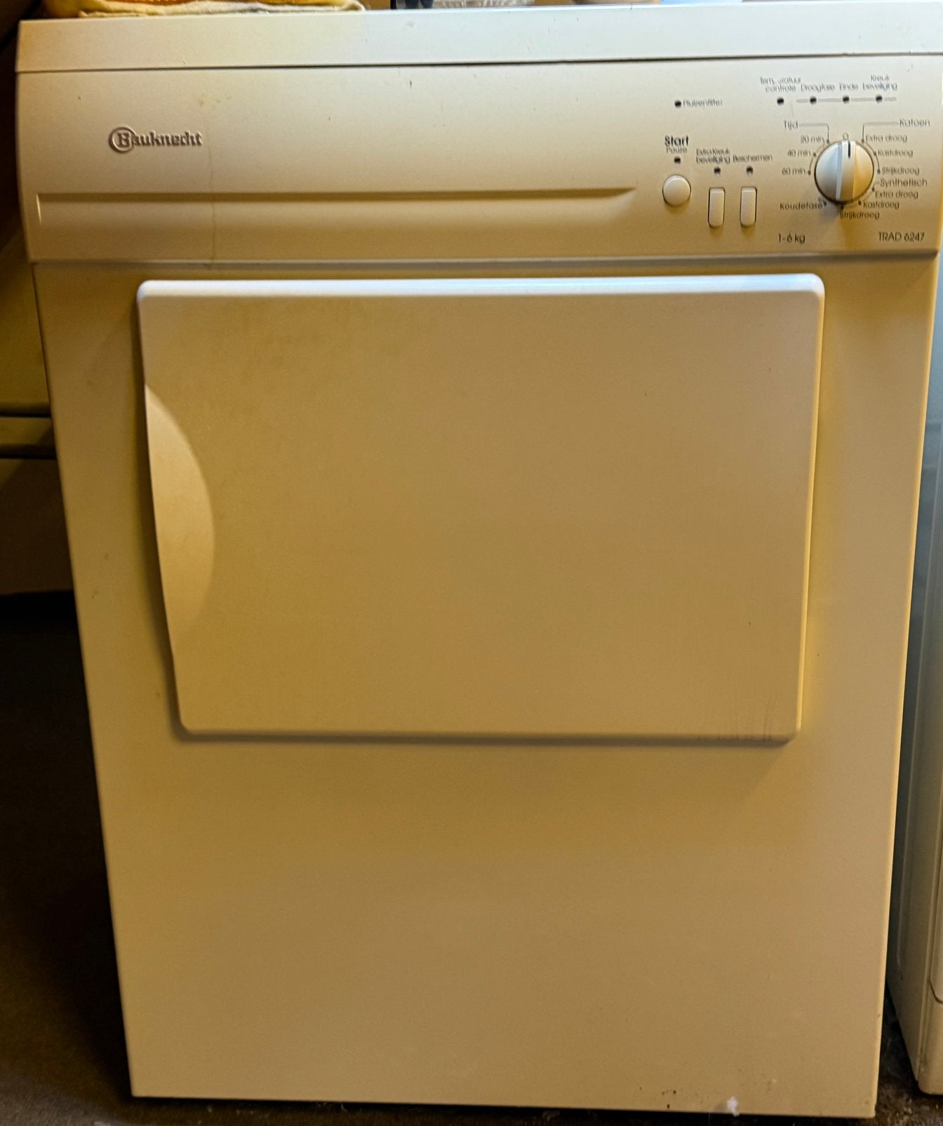 Bauknecht droger, Ophalen, Gebruikt, Luchtafvoer, 85 tot 90 cm