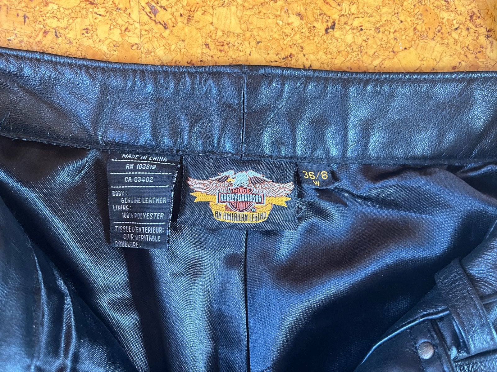 Harley Davidson Leren Broek Dames Maat 36 / 8, Ophalen of Verzenden, Tweedehands, Dames, Broek | leer