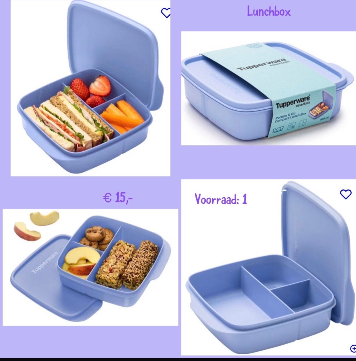 Tupperware Lunchbox met vakjes - Splinternieuw!, Overige kleuren, Bewaardoos, Nieuw, Ophalen of Verzenden