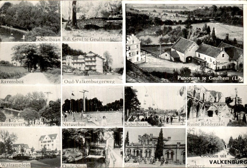 Valkenburg - Panorama - Geulhem, Ophalen of Verzenden, 1940 tot 1960, Gelopen, Limburg