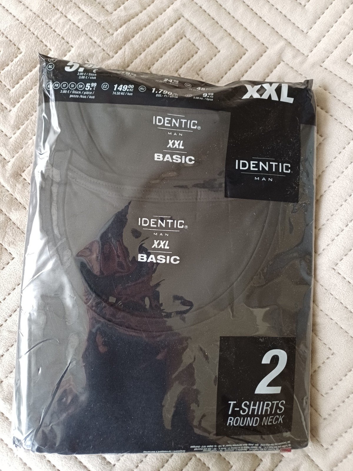Nieuwe zwarte T-shirts (2 stuks) - Identic Man XXL, Identic Man, Zwart, Nieuw, Overige maten
