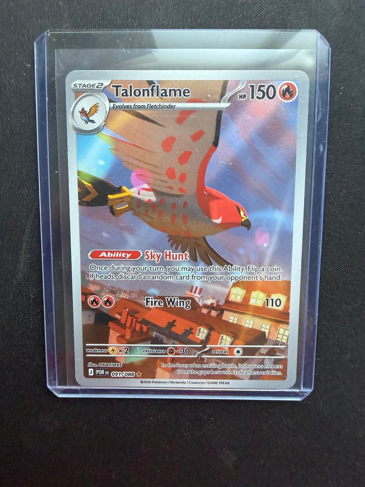Talonflame 091/086, Ophalen of Verzenden, Zo goed als nieuw, Losse kaart, Foil
