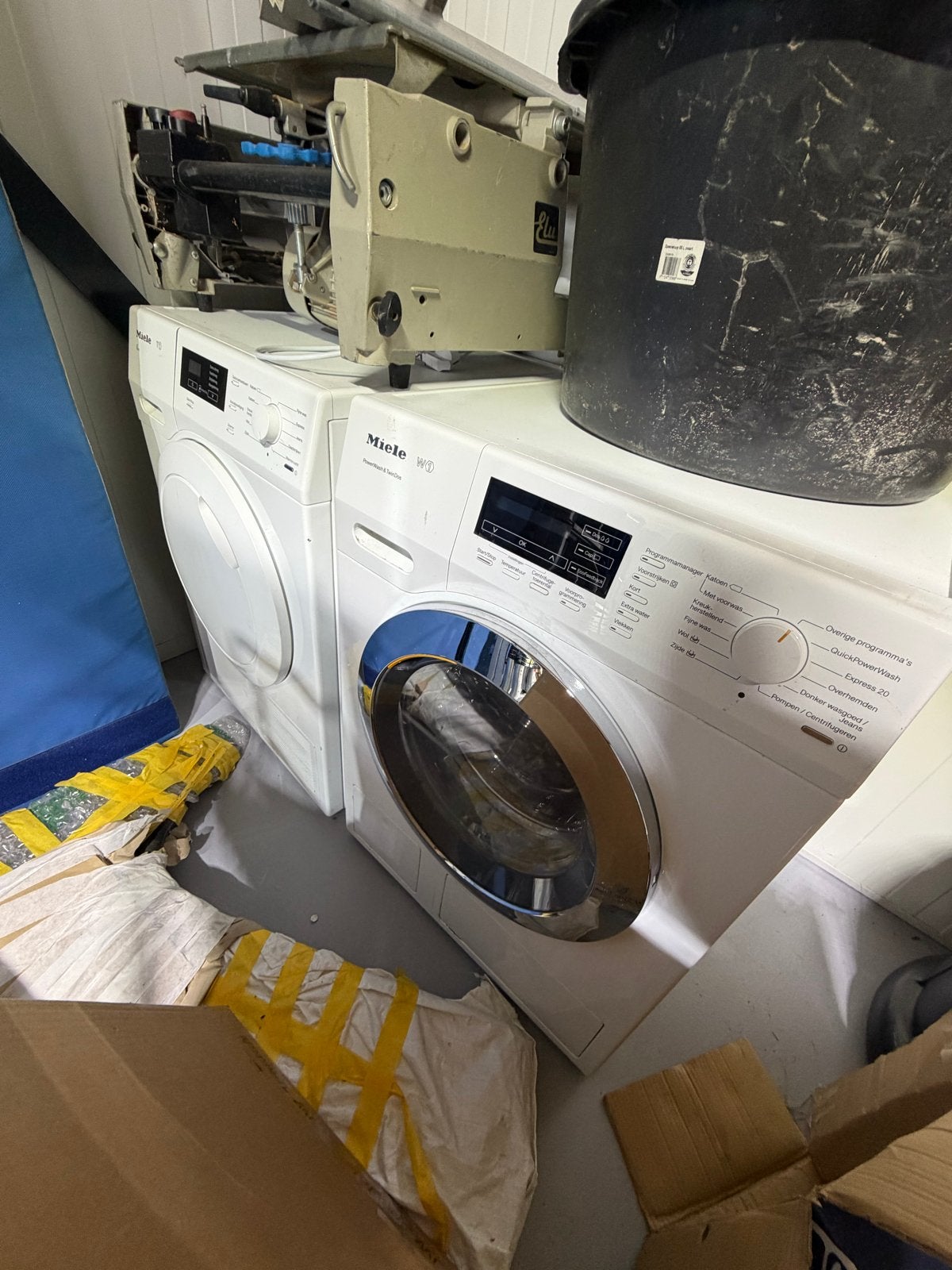 Miele W1 Wasmachine (TwinDos) & T1 Warmtepomp– Luxe Set!, 8 tot 10 kg, Ophalen, Zo goed als nieuw, 85 tot 90 cm