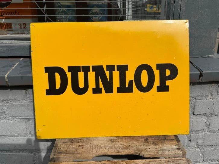 DUNLOP Banden oud reclame bord, Verzamelen, Merken en Reclamevoorwerpen, Reclamebord, Gebruikt, ., Ophalen of Verzenden