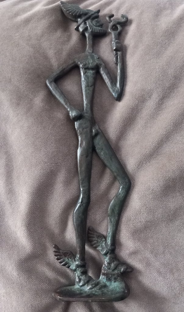 Bronzen beeld  Griekse god Hermes (Mercurius), Antiek en Kunst, Verzenden