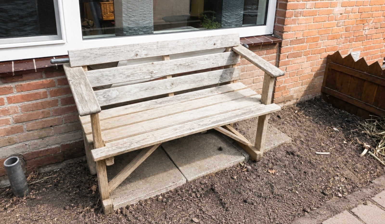Houten tuinbank - Robuust en comfortabel, Ophalen, Gebruikt, Hout