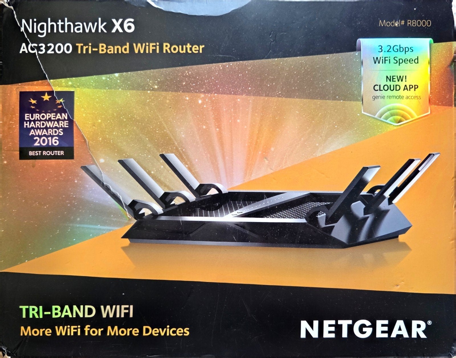 Netgear Nighthawk X6 R8000 AC3200 Tri-Band WiFi Router, Computers en Software, Routers en Modems, Ophalen of Verzenden, Zo goed als nieuw