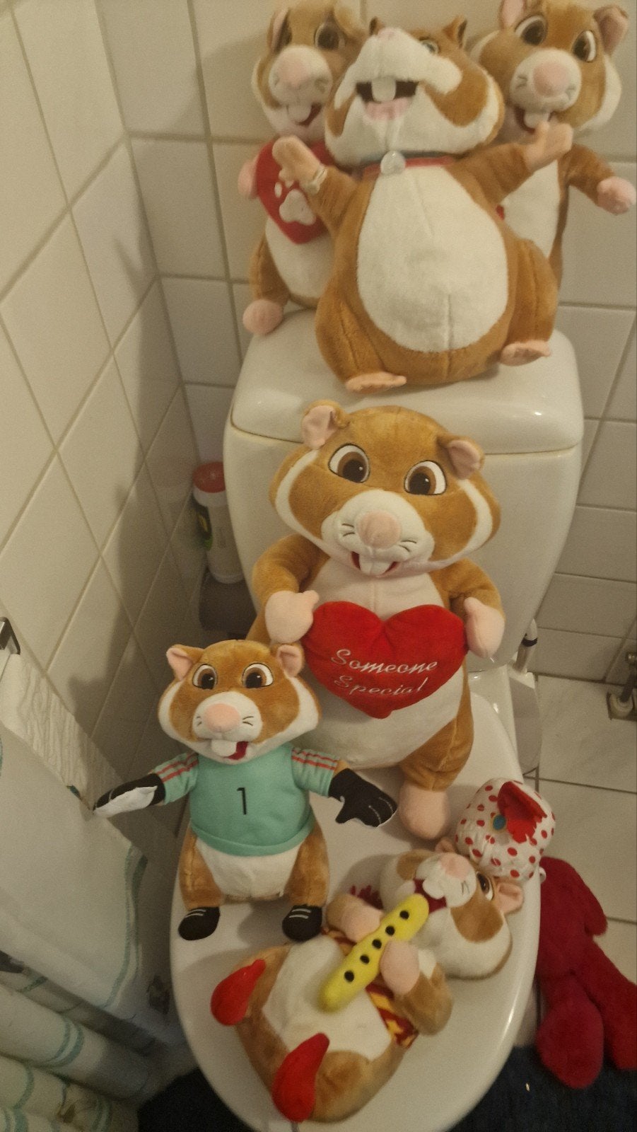 6 Hamster knuffels van Albert Heijn, Gebruikt, Albert Heijn, Hamster, Ophalen of Verzenden
