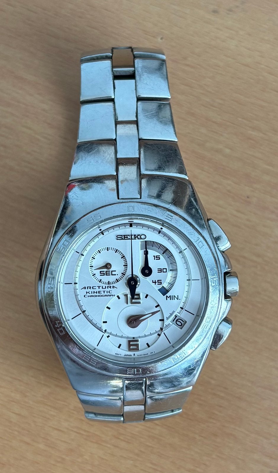Seiko Arctura Kinetic. Chronograaph., Gebruikt, Staal, Polshorloge, Ophalen of Verzenden